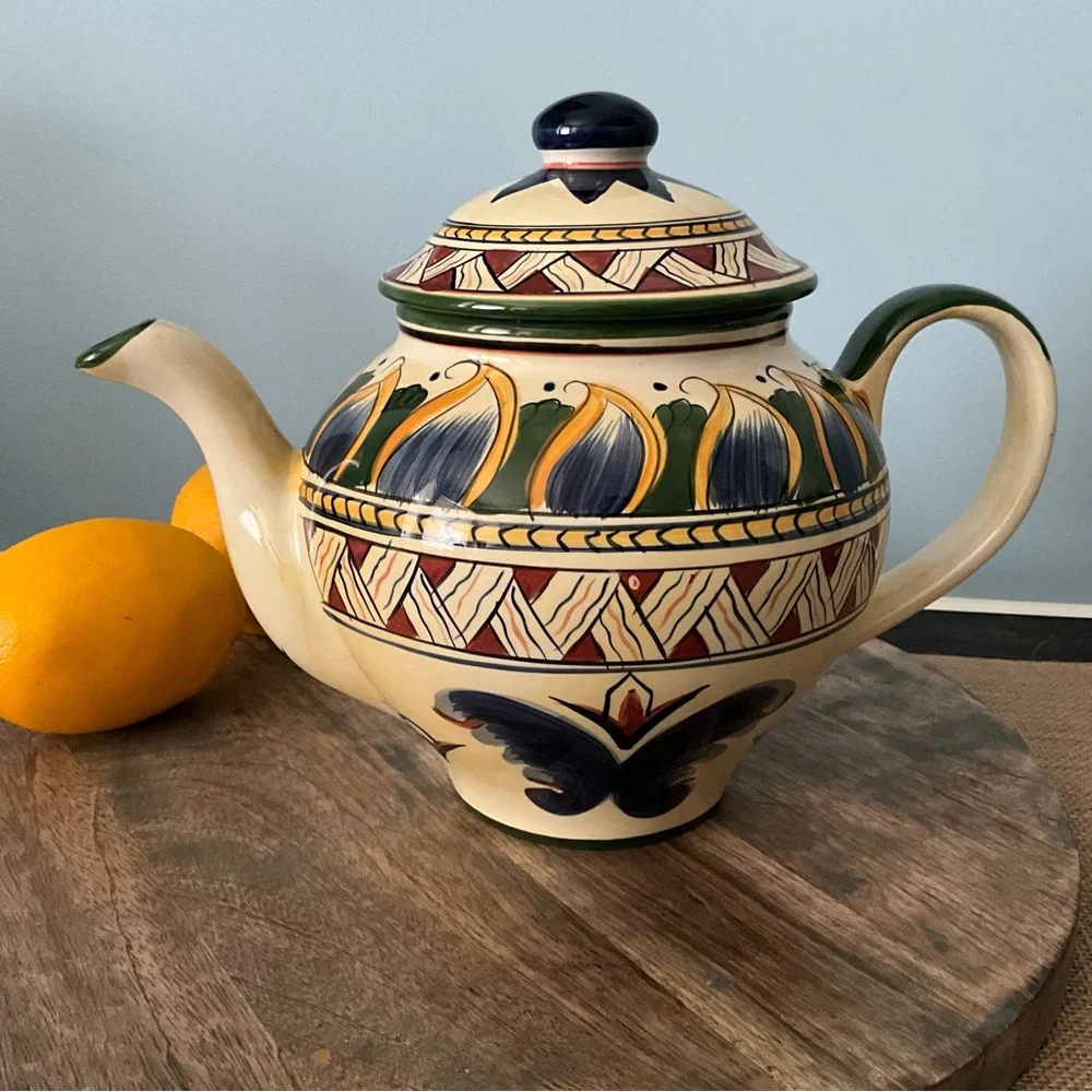 Vintage teapot Deruta Hand Painted TeaPot